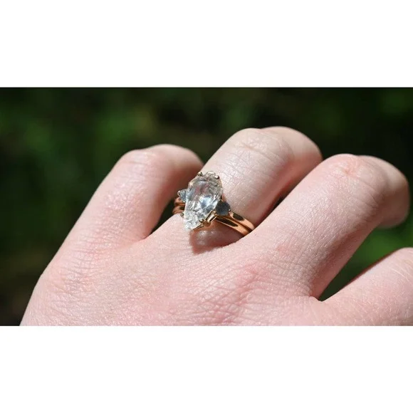 Raw Stone Ring, Bohemian Ring, Unique gift for Her, Raw Crystal Ring